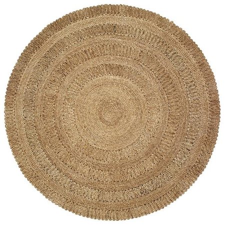 LR RESOURCES LR Resources NATUR12034GRY40RD 4 ft. Natural Jute Round Area Rug; Gray NATUR12034GRY40RD